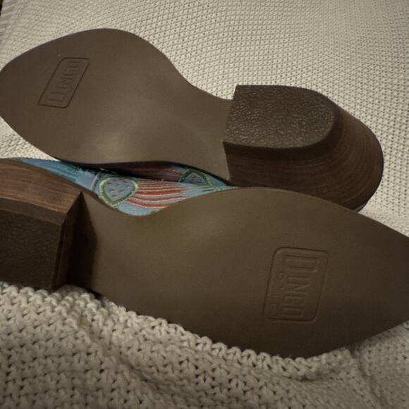 Dingo Womens Sugar Bugie Bootie Blue Suede Cowboy Boots Embroidered Sz 7M NWOT - Picture 8 of 8